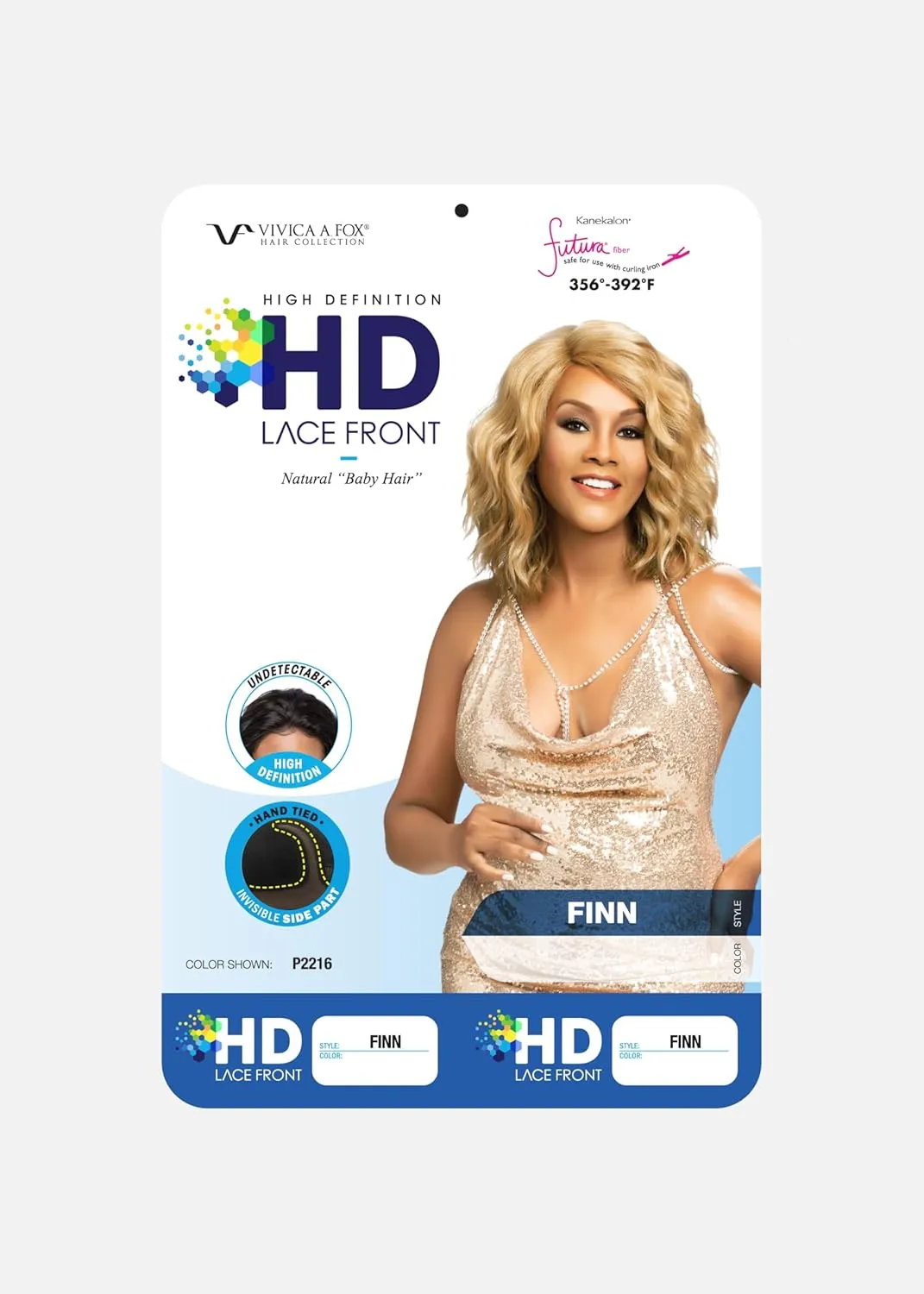 Vivica A. Fox FINN, Futura Synthetic Heat Resistant Fiber, HD Deep Lace Front, Natural Baby Hair, Layered Body Wave and Side Bang w/Invisible Side Part, Full Lace Front Wig (4 Medium Brown)