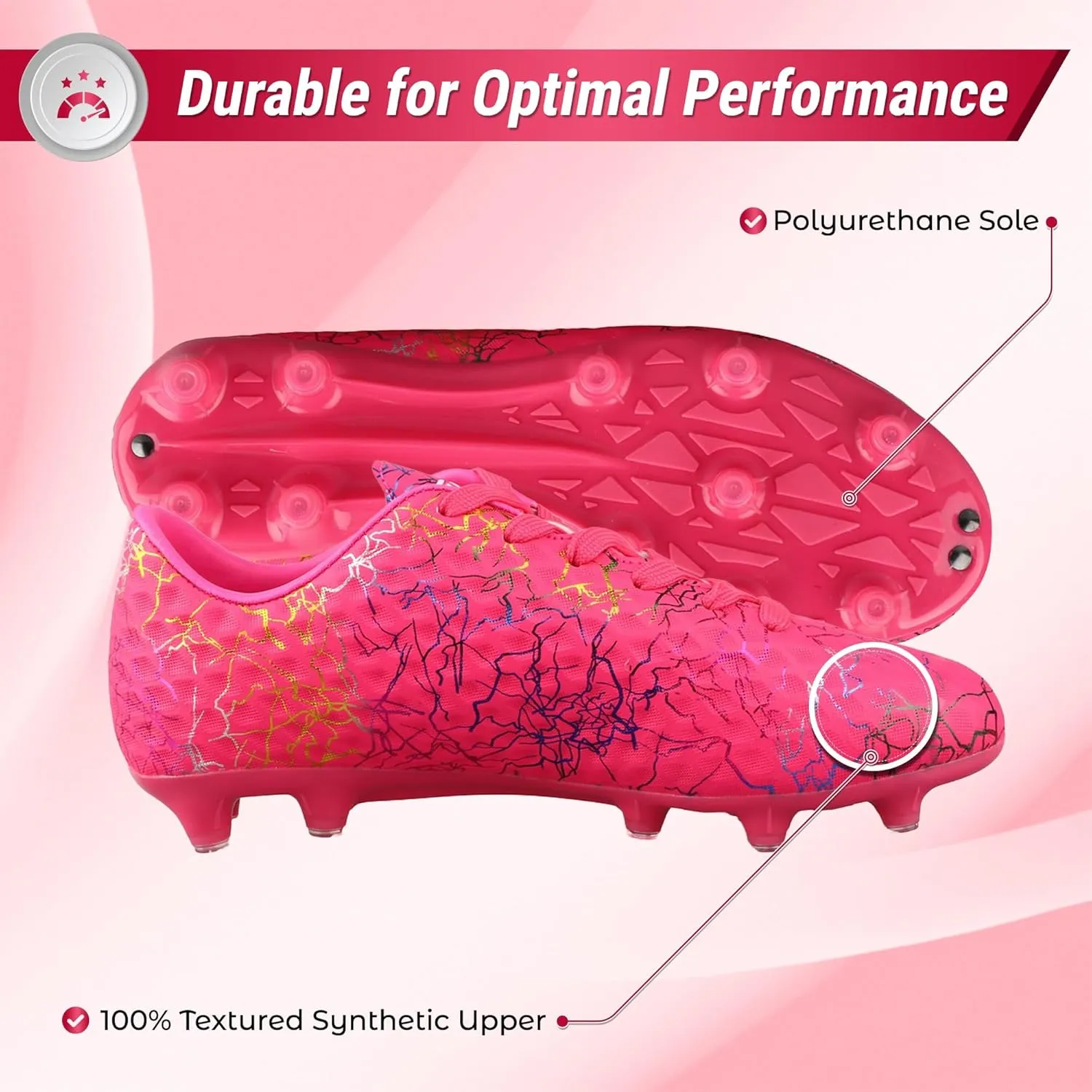 Vizari Zodiac Firm Ground Soccer Cleats Boys Girls | Lightweight & Durable Youth Football Shoes with Molded TPU Outsole | Outdoor Training & Matches