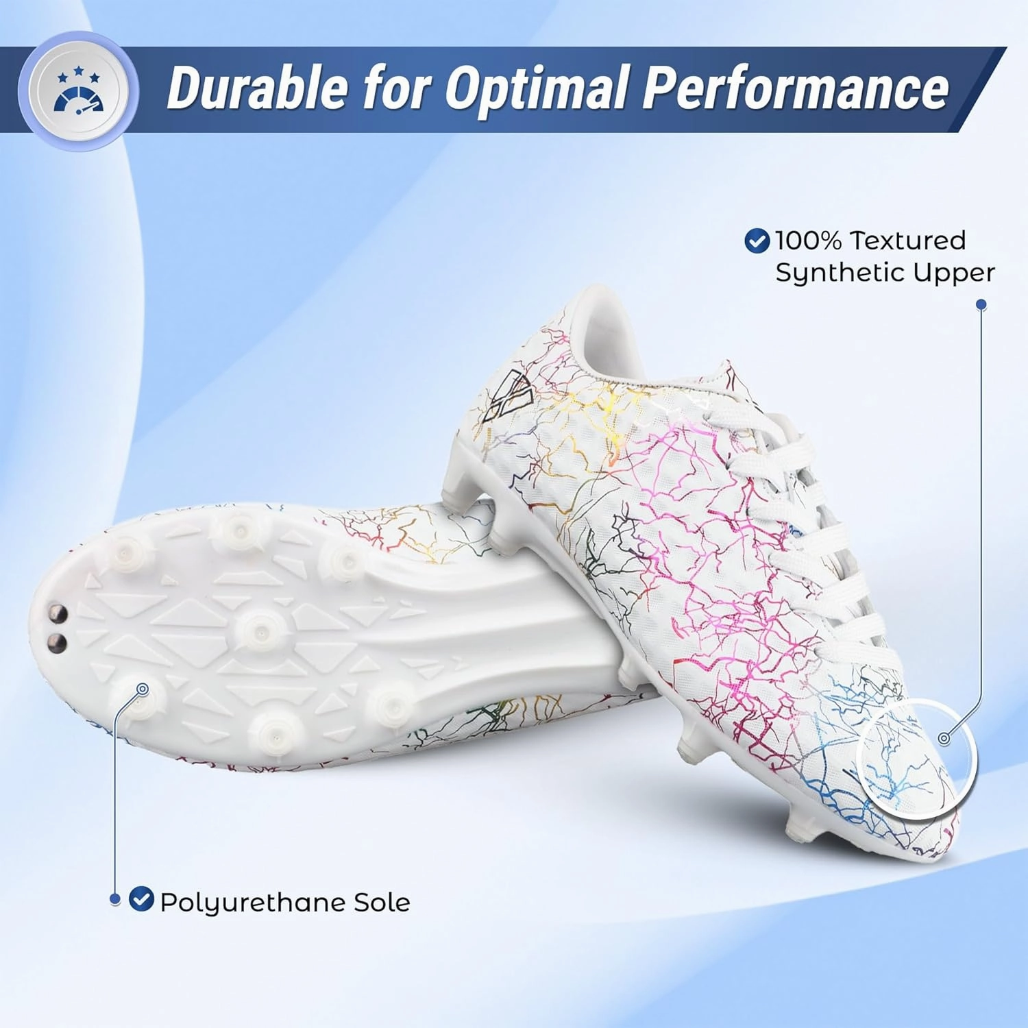 Vizari Zodiac Firm Ground Soccer Cleats Boys Girls | Lightweight & Durable Youth Football Shoes with Molded TPU Outsole | Outdoor Training & Matches
