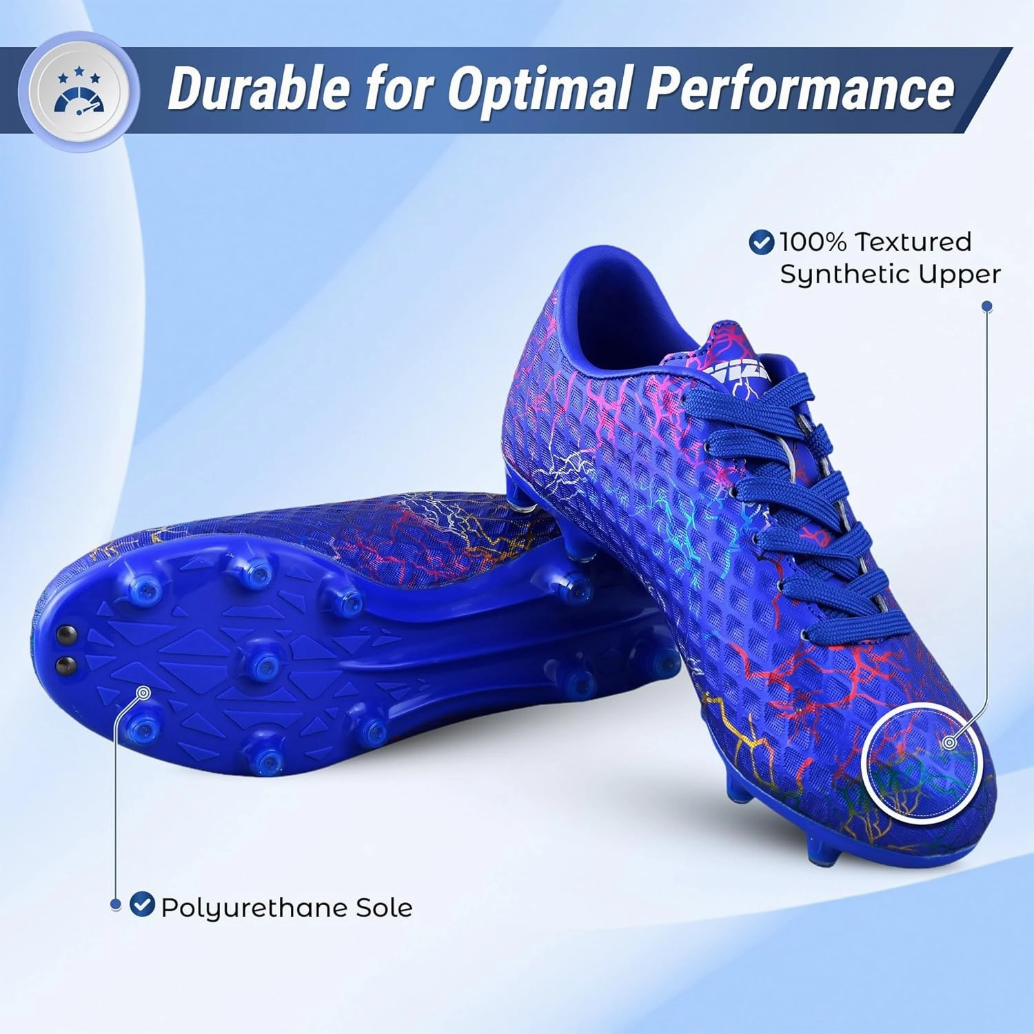 Vizari Zodiac Firm Ground Soccer Cleats Boys Girls | Lightweight & Durable Youth Football Shoes with Molded TPU Outsole | Outdoor Training & Matches