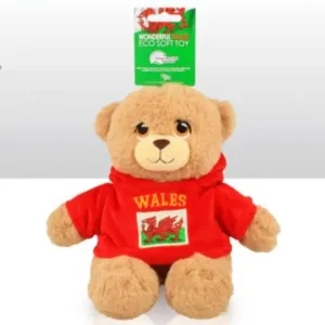 Wales Cymru Fleece Hoodie Soft Toy Bear 20cm