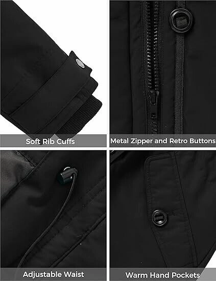 wantdo Women's Puffy Coat Military Winter Mountain Travel Parka Coat Jackets, XL