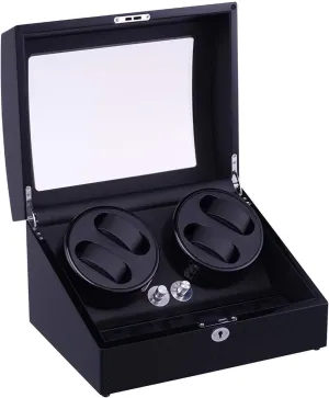 Watch Winder Box Automatic Watch Winder Box Watches Automatic Watch Winder Box with 4 Winder Positions 6 Storage Spaces Wood Shell Watches Automatic Watch Winder Box Sing