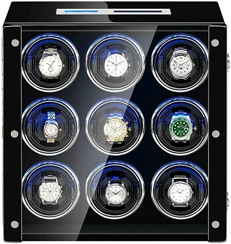 Watch Winder Box for Automatic Watch Adjustable Watch Pillows LCD Touch Sn Built-in Led Light Piano Paint Exterior Durable Watch Winder Display Watch Box