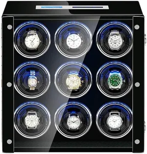 Watch Winder Box for Automatic Watch Adjustable Watch Pillows LCD Touch Sn Built-in Led Light Piano Paint Exterior Durable Watch Winder Display Watch Box