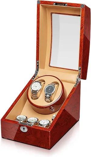 Watch Winders Bevel Rosewood Watch StorageAutomatic Mechanical Watch Winder Watch Shaker Home Watch Winding Box with Loc