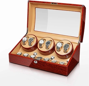 Watch Winder Bevel Rosewood Watch StorageAutomatic Mechanical Watch Winder Watch Shaker Home Watch Winding Box with Lock