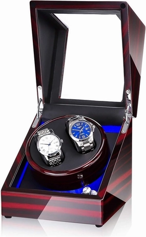 Watch Winder Box Watch Winder - 2 0 LED Light Automatic Turning Watch Device Mechanical Watch Shaker Household Mute Rotary Motor Watch Winder Box Case