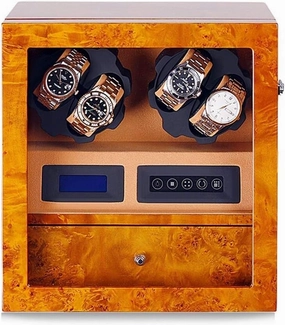Watch Winder for Automatic 4 Watches   5 Storage Position Automatic Winding Box with Touch LCD Display Digital Display Watch Winder