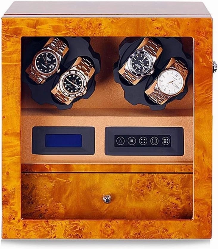 Watch Winder for Automatic 4 Watches   5 Storage Position Automatic Winding Box with Touch LCD Display Digital Display Watch Winder