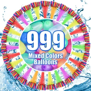 Water for Kids Adults Balloons with Refill Kits Quick Fill Balloons Set, Summer Splash Party,Games for Kids Boys & Girls Adults, Outdoor Backyard Games Water Toys for Pool, Party, Yard Games(999pcs)