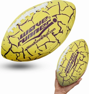 Wave Runner Grip It Waterproof Junior Size Football, 9.25 Size, Durable & Double Laced, Perfect for Beach Accessories, Kids Games, Pool Toys, Outdoor Games, All-Weather Indoor & Outdoor Play