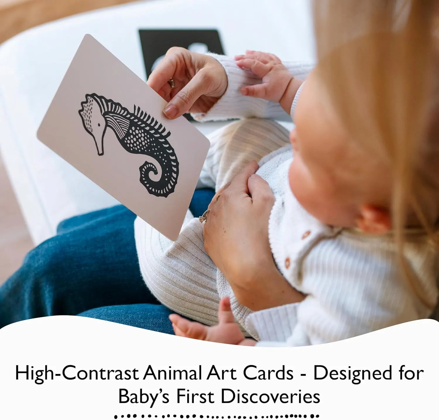 Wee Gallery Art Cards for Baby, Durable High Contrast Black and White Animal Flashcards for Newborns, Brain Development, Sensory Toys, Tummy Time Essentials for Infant and Toddler - Rainforest Animals