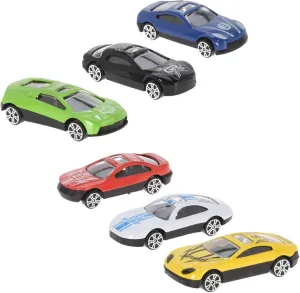 Well Home - Set of 6 Toy Cars 10 cm in Variety of Colours