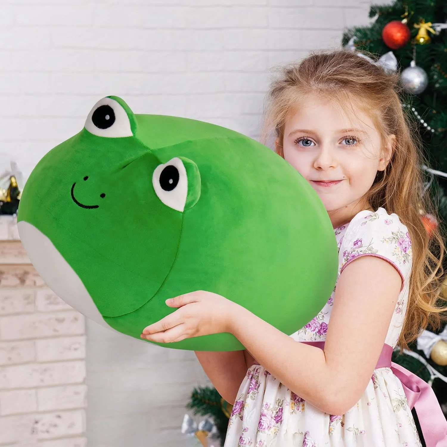 Wepop 20 in Frog Stuffed Animal Toys, Cute Giant Pebble Frog Plush Toy Throw Pillows Soft & Cuddly Plushies Dolls Birthday Gift for Kids