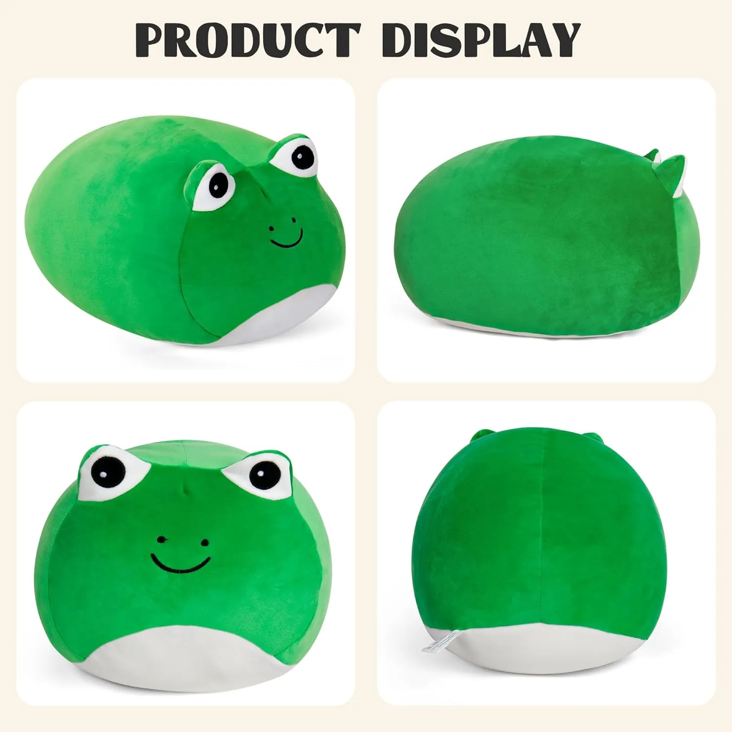 Wepop 20 in Frog Stuffed Animal Toys, Cute Giant Pebble Frog Plush Toy Throw Pillows Soft & Cuddly Plushies Dolls Birthday Gift for Kids