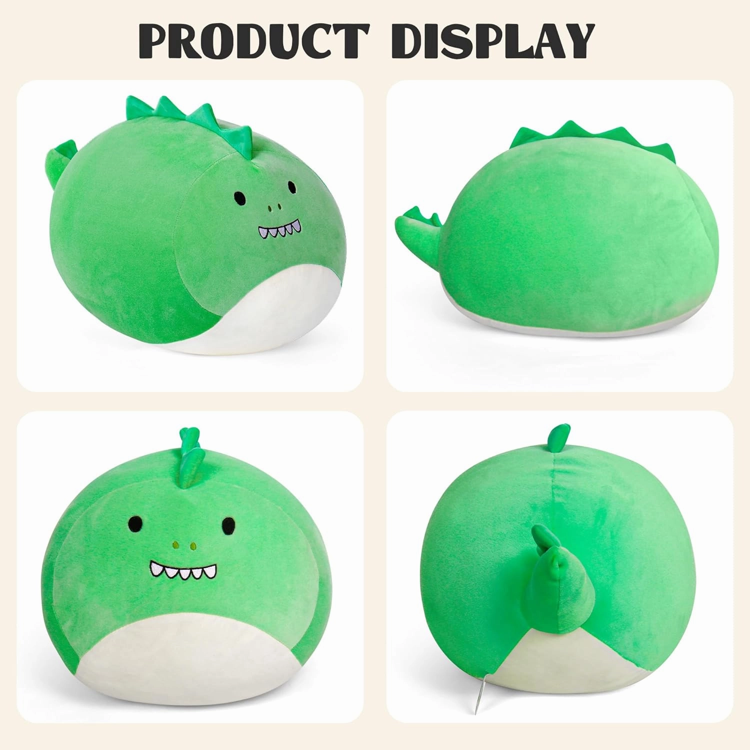 Wepop 20in Dinosaur Stuffed Animal Toys, Cute Giant Dino Pebble Plush Toy Throw Pillows Soft & Cuddly Plushies Dolls Birthday Gift for Kids