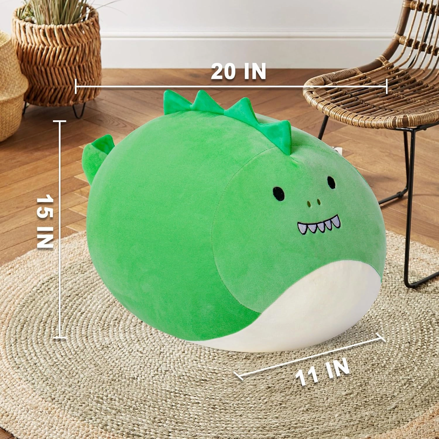 Wepop 20in Dinosaur Stuffed Animal Toys, Cute Giant Dino Pebble Plush Toy Throw Pillows Soft & Cuddly Plushies Dolls Birthday Gift for Kids