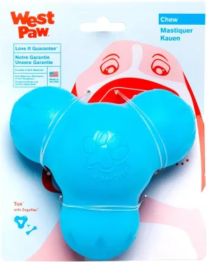 West Paw Zogoflex Tux Interactive Treat Dispensing Dog Chew Toy for Aggressive Chewers, Aqua, Small