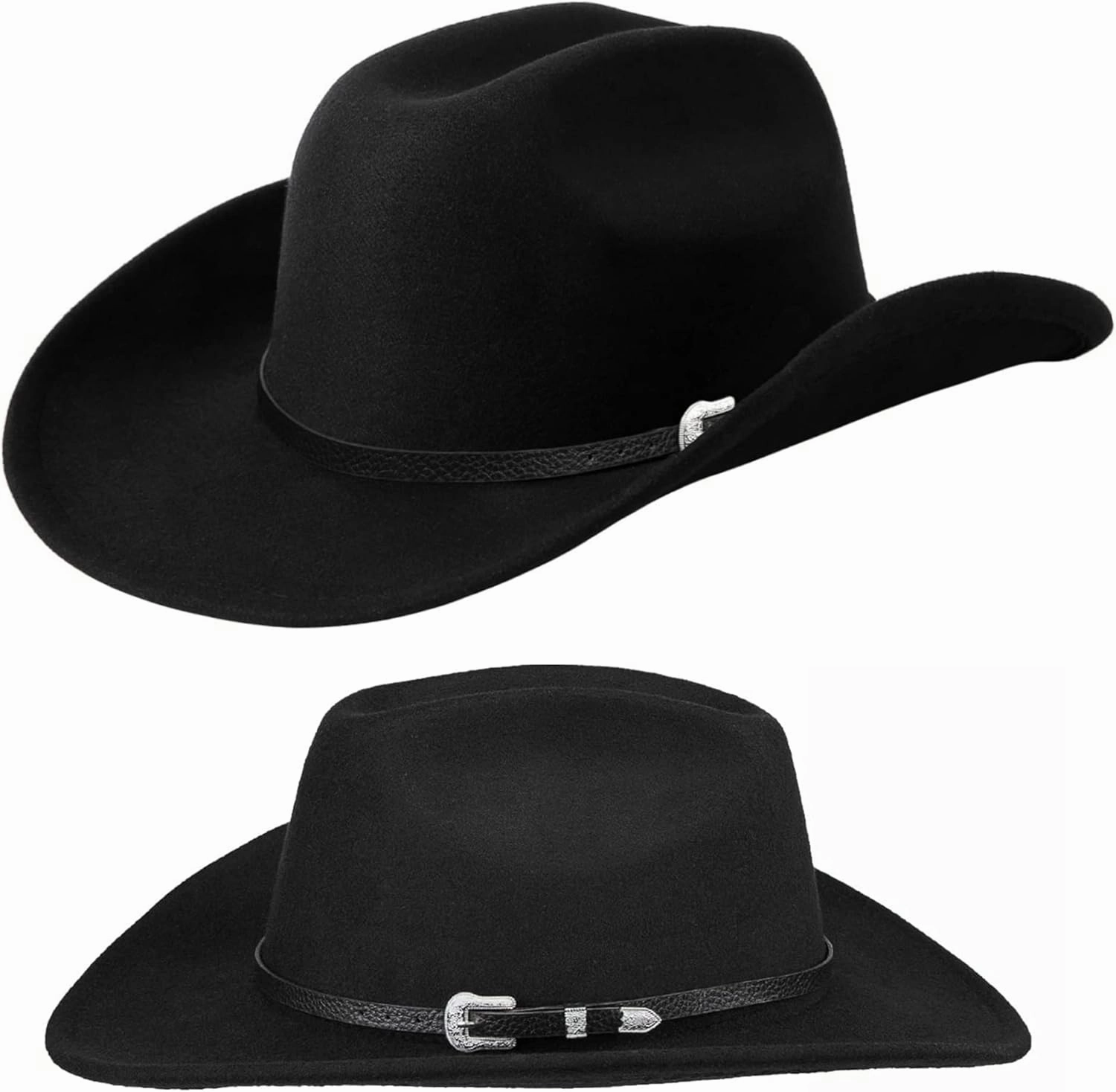 Western Outback Felt Cowboy Hat for Women Cowgirls Fedora Gus Hat Rodeo 22"-22.75" fit for M/L
