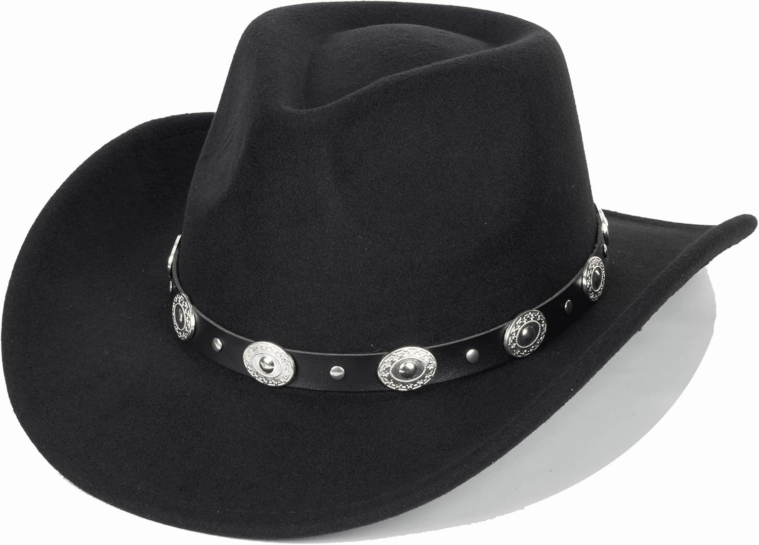 Western Outback Felt Cowboy Hat for Women Cowgirls Fedora Gus Hat Rodeo 22"-22.75" fit for M/L