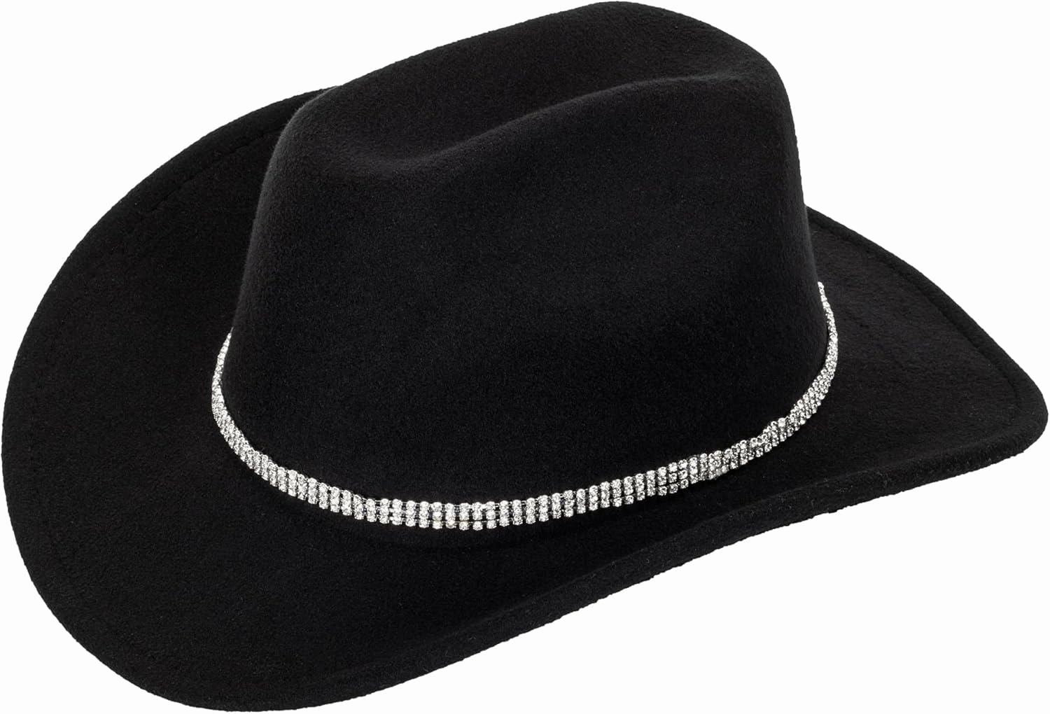 Western Outback Felt Cowboy Hat for Women Cowgirls Fedora Gus Hat Rodeo 22"-22.75" fit for M/L