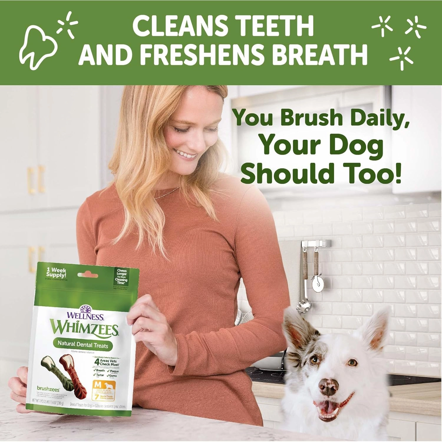 Whimzees Wellness Variety Pack Dog Dental Treats, Natural Chews, Medium Size, (28 Count)