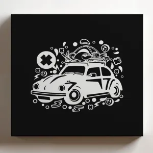 (White, 24x24x1.25 In) Gallery Wrapped Canvas Wall Art Print of Camp Tour - 100% Cotton, Ready to Hang, High-Definition Giclée Printing, Fade-Resistant, Modern Home & Office Décor | BICUNCAg335517WH