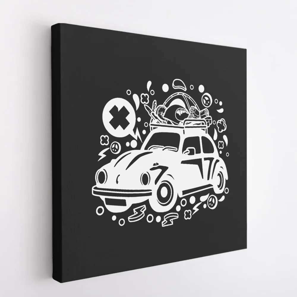 (White, 24x24x1.25 In) Gallery Wrapped Canvas Wall Art Print of Camp Tour - 100% Cotton, Ready to Hang, High-Definition Giclée Printing, Fade-Resistant, Modern Home & Office Décor | BICUNCAg335517WH