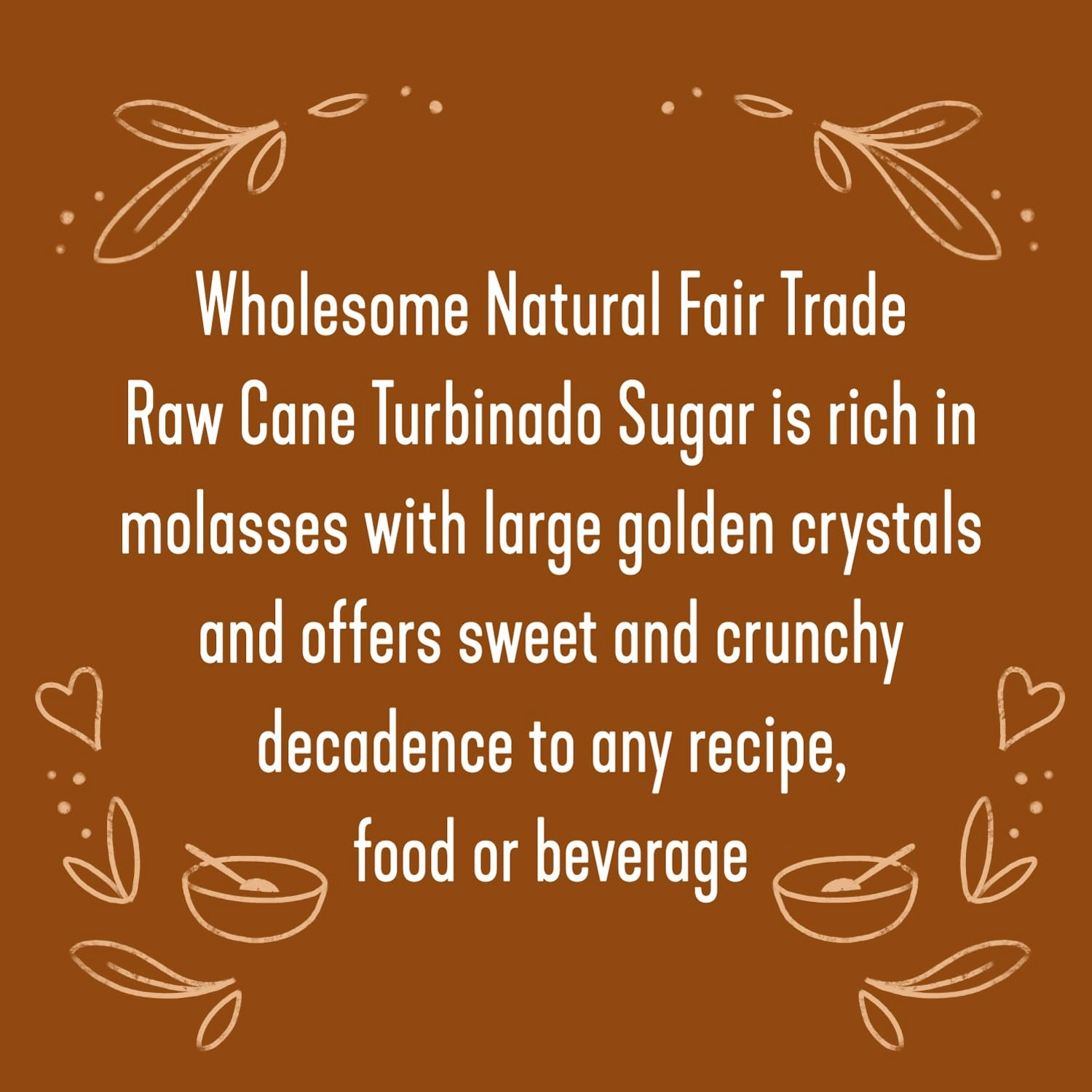 Wholesome Sweeteners 24-Ounce Raw Cane Turbinado Cane Sugar, Fair Trade, Non GMO, Gluten Free & Vegan, 12 Pack