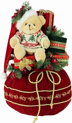 Windy Hill Collection 18" Inch Teddy Bear and Presents Christmas Gift Bag 188010