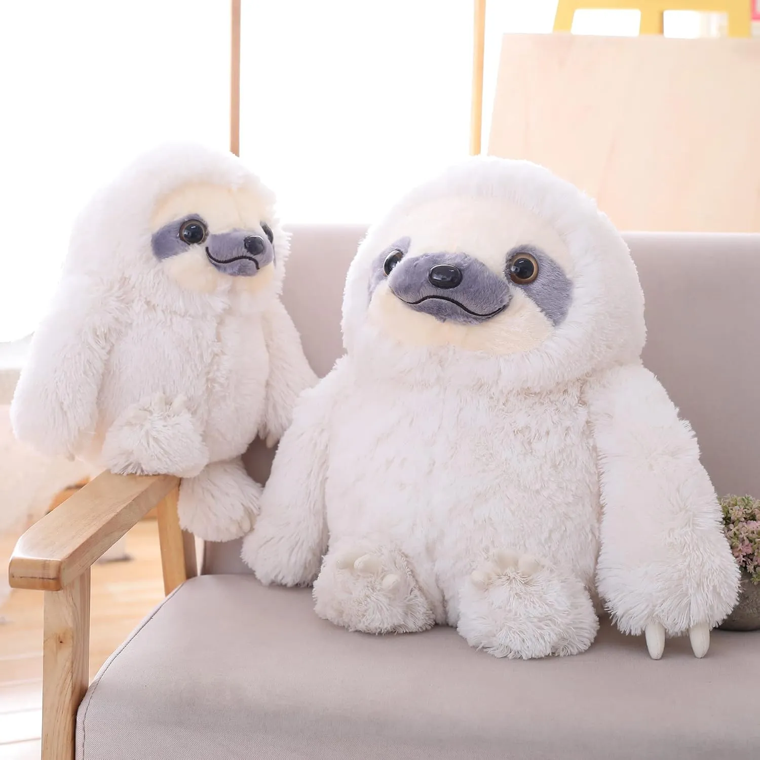 Winsterch Large Sloth Stuffed Animal Toy,20 inches Stuffed Sloth Kids Plush Sloth Animal Baby Doll Birthday Gifts for Boys and Girls,Ivory Sloth