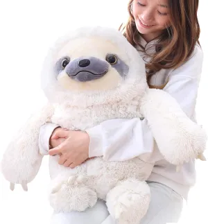 Winsterch Large Sloth Stuffed Animal Toy,20 inches Stuffed Sloth Kids Plush Sloth Animal Baby Doll Birthday Gifts for Boys and Girls,Ivory Sloth