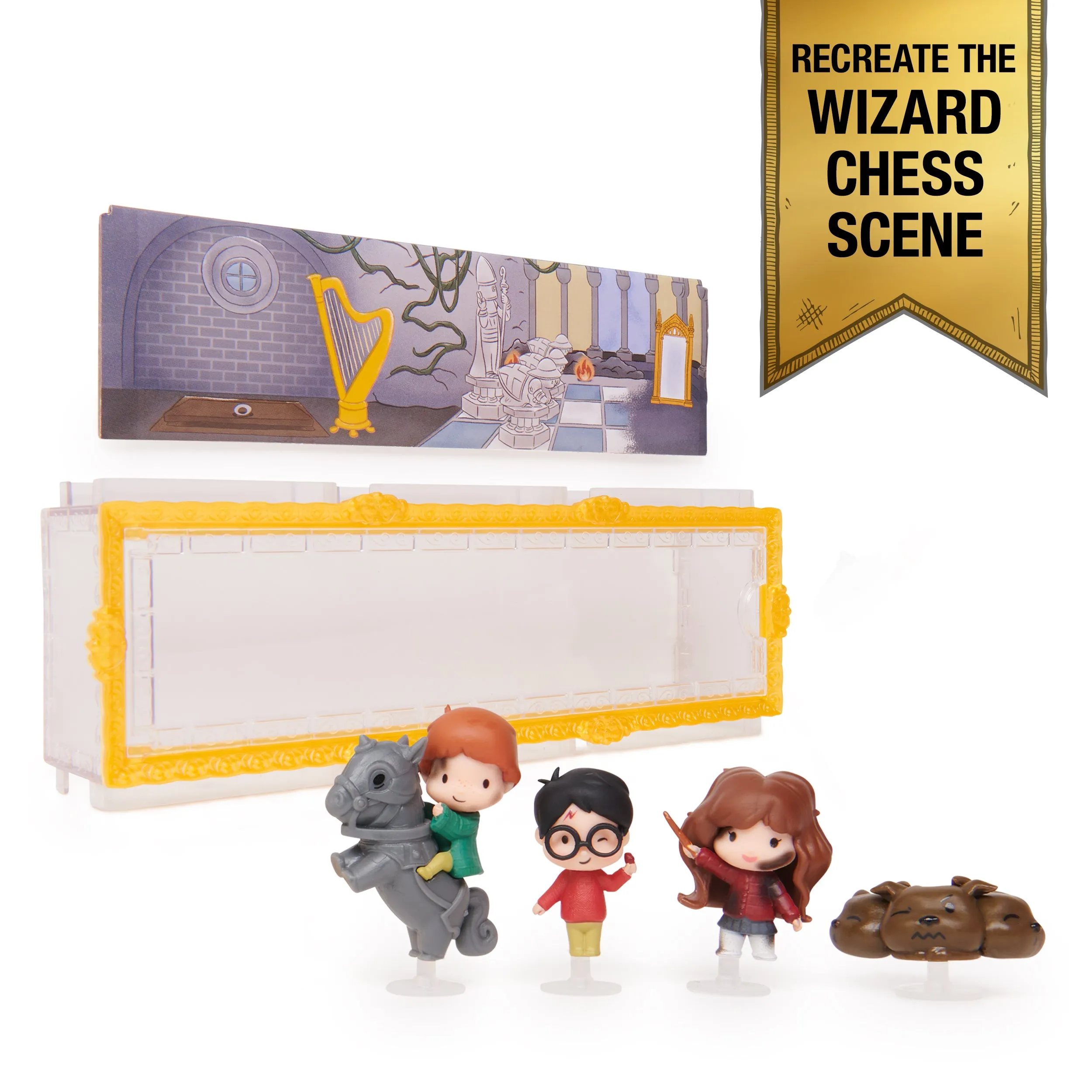 Wizarding World, Micro Magical Moments Harry, Hermione, Ron, and Fluffy Figure Set