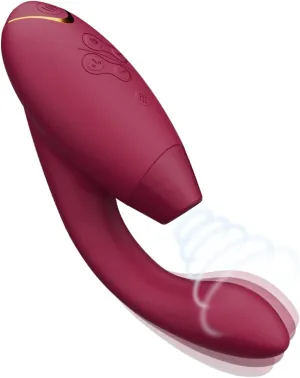 Womanizer Duo 2 Clitoral Sucker Rabbit Vibrator Sex Toy | Clit Sucking Gspot Vibrating Stimulator | Clitoris Suction | Sexual Pleasure Device | Dildo | Adult Toys for Women | Dual Stimulator | Red