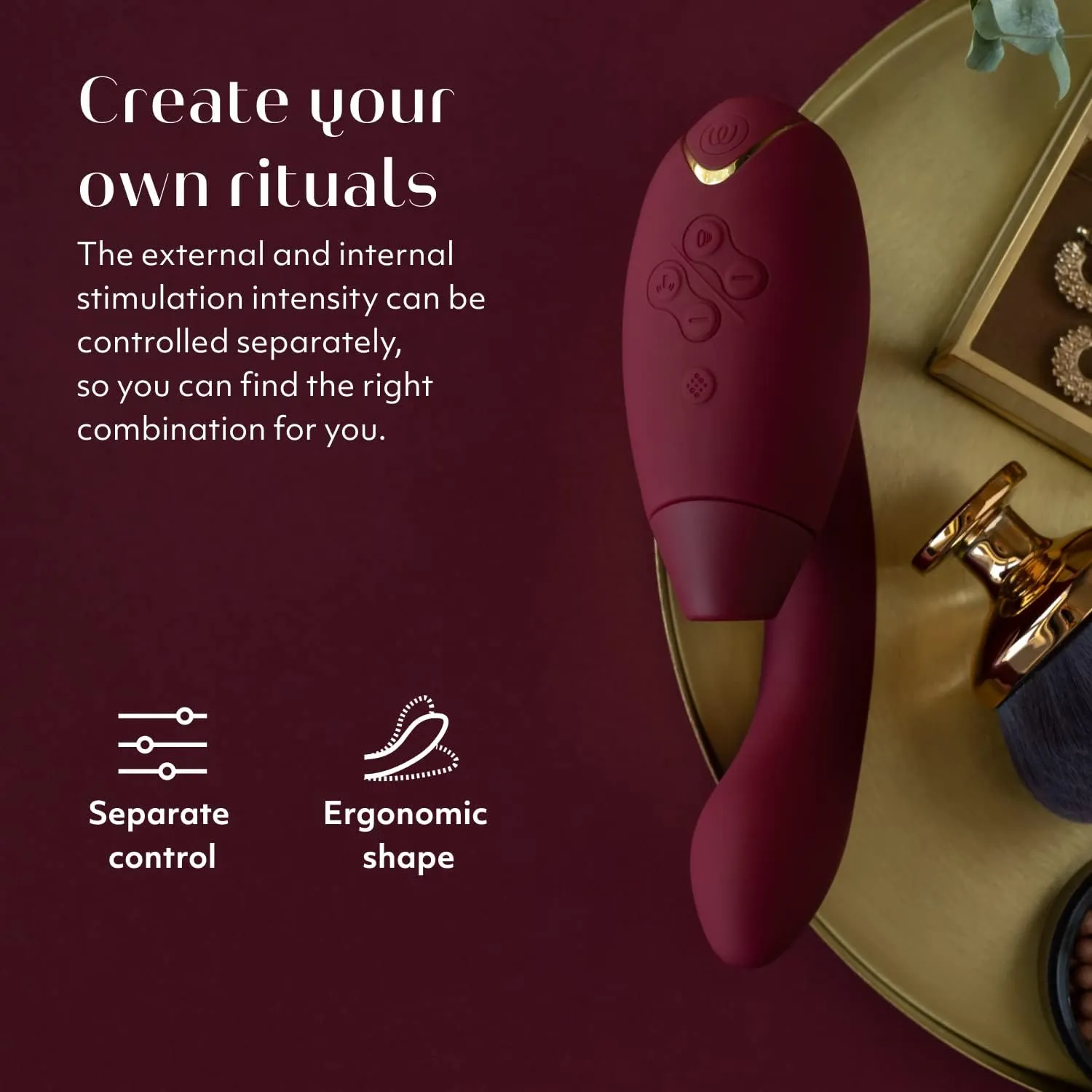 Womanizer Duo 2 Clitoral Sucker Rabbit Vibrator Sex Toy | Clit Sucking Gspot Vibrating Stimulator | Clitoris Suction | Sexual Pleasure Device | Dildo | Adult Toys for Women | Dual Stimulator | Red