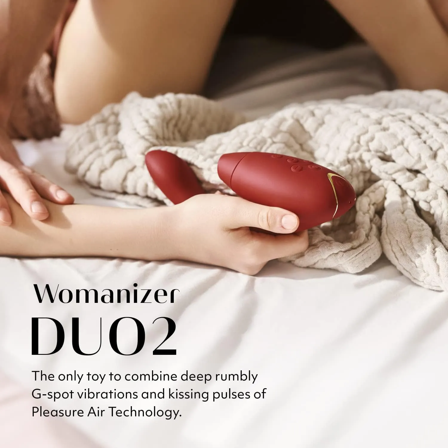 Womanizer Duo 2 Clitoral Sucker Rabbit Vibrator Sex Toy | Clit Sucking Gspot Vibrating Stimulator | Clitoris Suction | Sexual Pleasure Device | Dildo | Adult Toys for Women | Dual Stimulator | Red