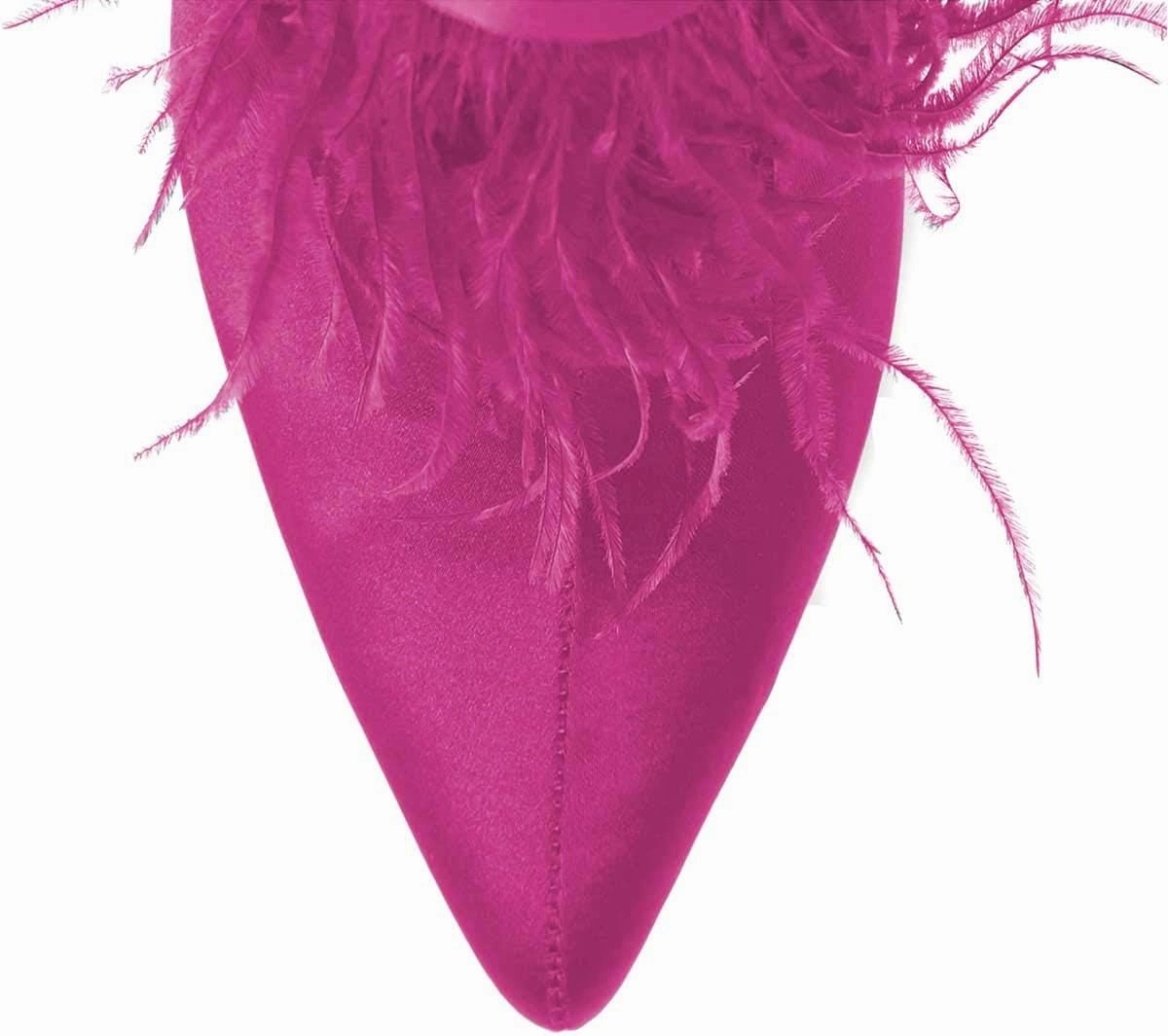 Women Fluffy Feather Tassel Ankle Boots Pointed Toe Stiletto High Heels Prom Dress Booties Size 4-15 US