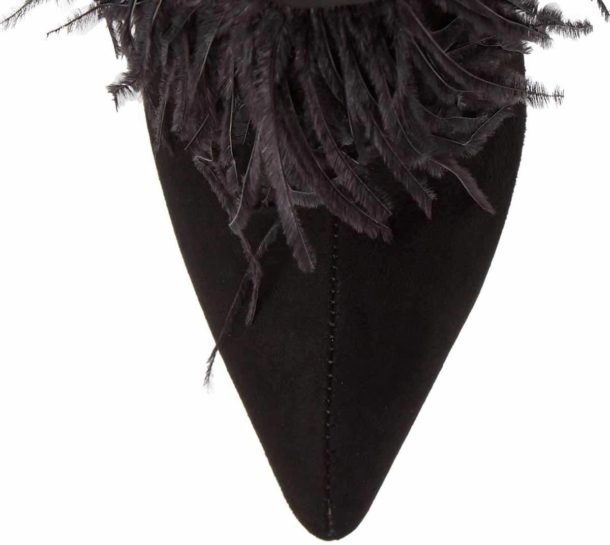 Women Fluffy Feather Tassel Ankle Boots Pointed Toe Stiletto High Heels Prom Dress Booties Size 4-15 US
