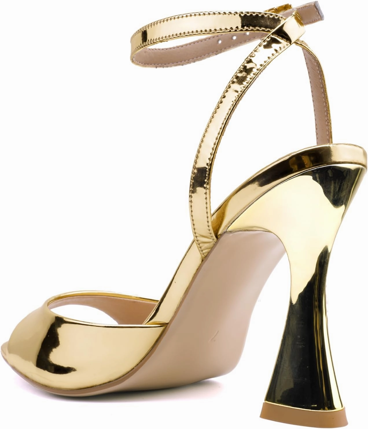 Women's Ankle Strap Fine Heeled Wedding Mesh Kitten Heels Sandals Pointed Open Toe Ankle Buckle Strap Summer Dress Shoes