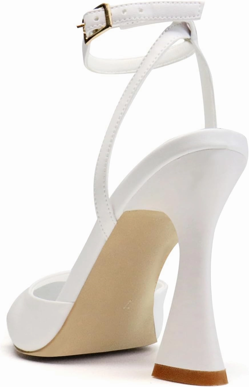 Women's Ankle Strap Fine Heeled Wedding Mesh Kitten Heels Sandals Pointed Open Toe Ankle Buckle Strap Summer Dress Shoes