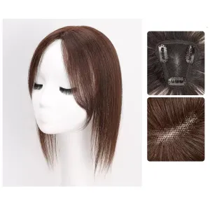 Women's Wig Wig Girls Head Patch White Hair Real Hair Thin Fluffy Increase Hair Volume Wig Piece Women's Wigs Hair Piece(04-(7-8) 30CM-chestnut-brown)
