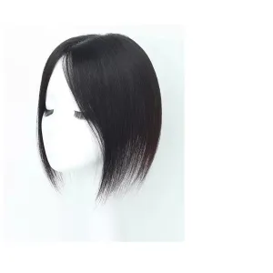 Women's Wig Wig Girls Head Patch White Hair Real Hair Thin Fluffy Increase Hair Volume Wig Piece Women's Wigs Hair Piece(09-(8-12) 25CM-black)
