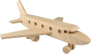 Wooden Airliner Toy - American Airlines Toy Plane - Wooden Model Aircraft Handmade in Poland - DIY Educational Toy