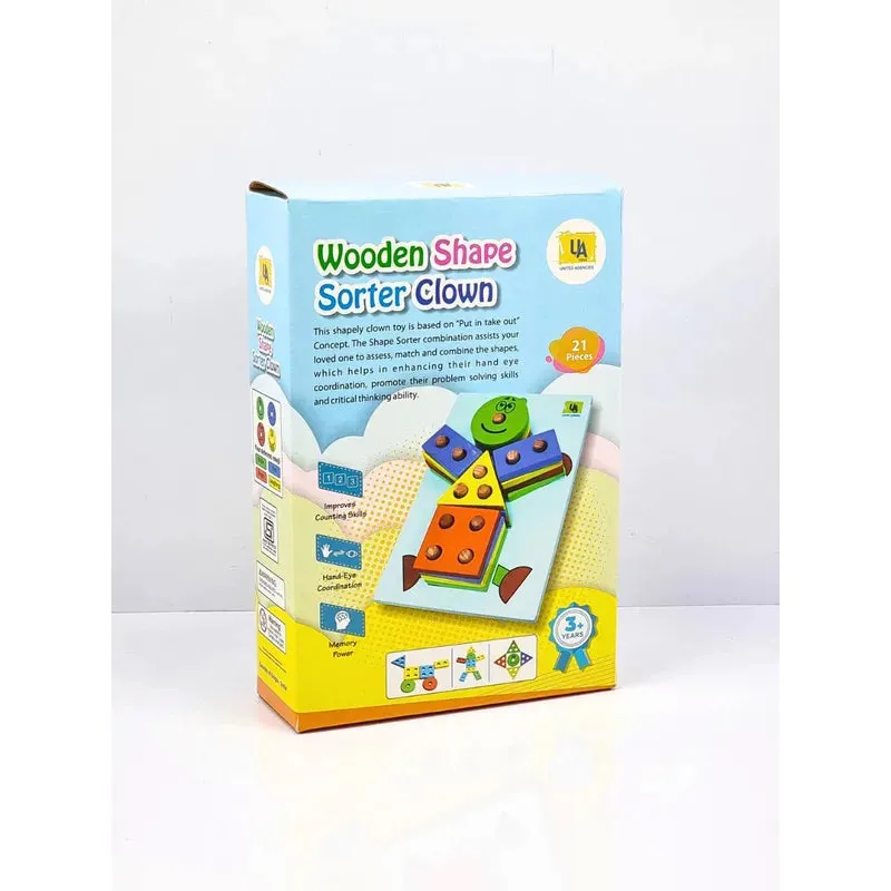 Wooden Shape Sorter Clown Puzzle (2-5 Years)