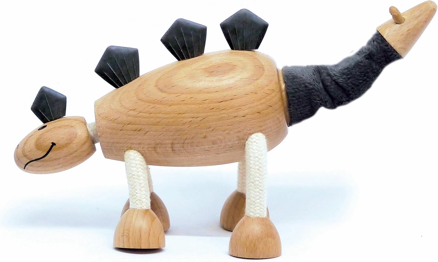 Wooden Animal Toys for Toddler, Posable T-rex Wooden Dinosaur Toy Playset Stegosaurus Brontosaurus Triceratops Stegosaurus, Dino Wooden Toys Fun Bendable Boys and Girls, 6 Figures Set
