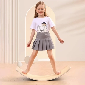 Wooden Balance Board Kids, [Natural Wood] Wobble Board for Toddlers Kids Children, 35" Rocker Board for Open Ended Montessori Learning Toy, Birthday Gifts for 3 4 5 6 7 8 Year Old Boys Girls (burlywood-L)