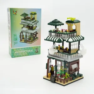 XIU City Cafe Building Block Toys,(1025pcs) Mini Brick Street View Building Block Set, MOC Coffee Shop Streetscape Block Kit for Adults, Creative Gifts idea for Adult Kids Age 8 10 12 14 