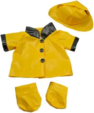 Yellow Rain Slicker Outfit Stuffed Animals – Fits Most 14"-18" Adorable Raincoat Plushie Cuddly Buddy Bears, Ideal Gift for Kids