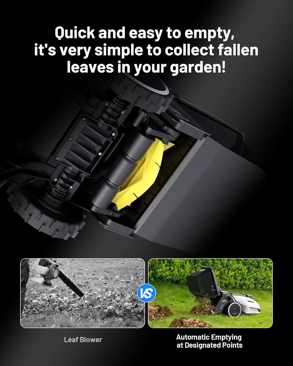 YUKA 2000 Robot Lawn Mower with Sweeper Kit, Ultrasense AI Vision & RTK Antenna, Auto Mapping & App Control,45% Slope Capability,Wireless Perimeter,Dual Cutting Discs, Up to 20 Mowing Zones
